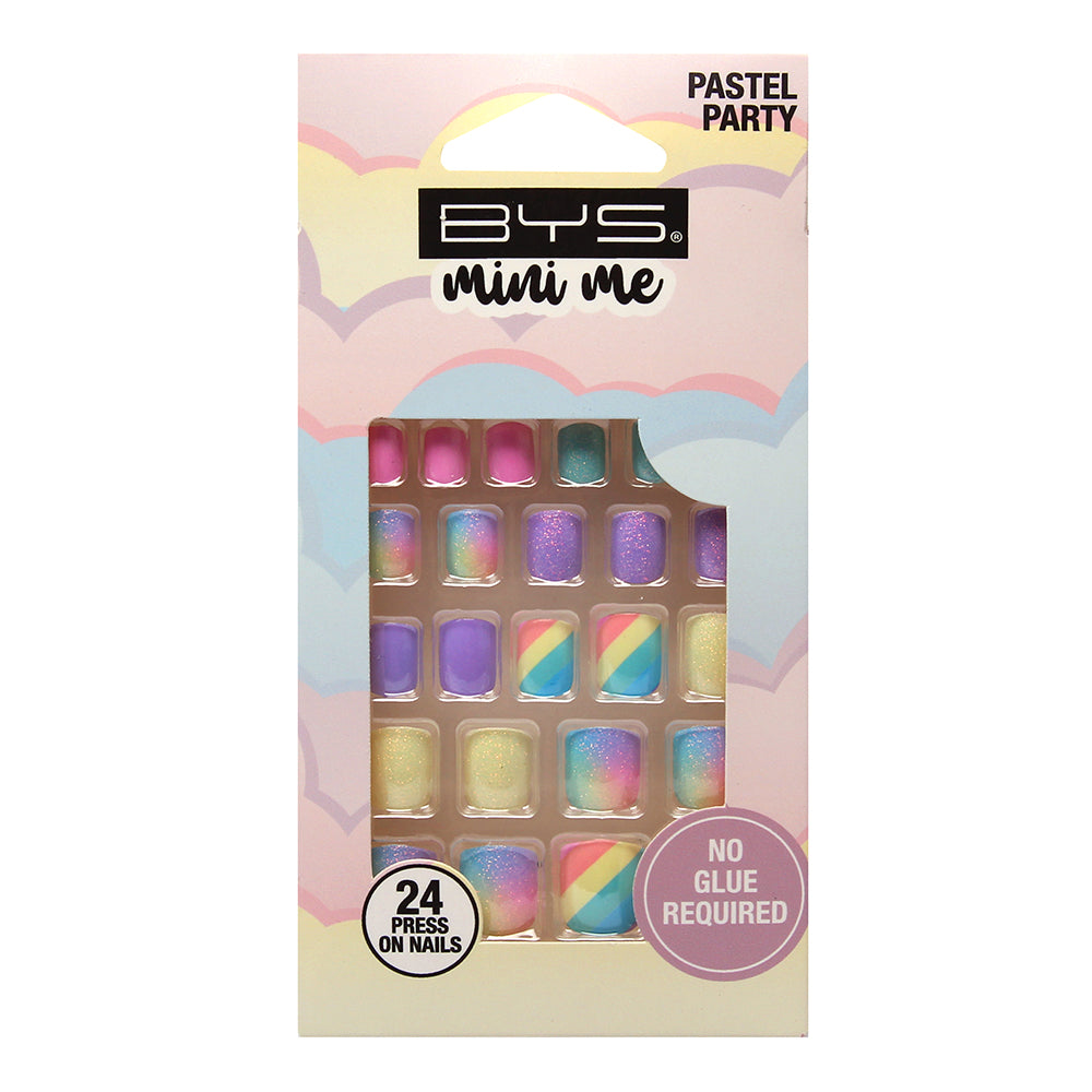 Uñas postizas decoradas para niñas - PASTEL PARTY