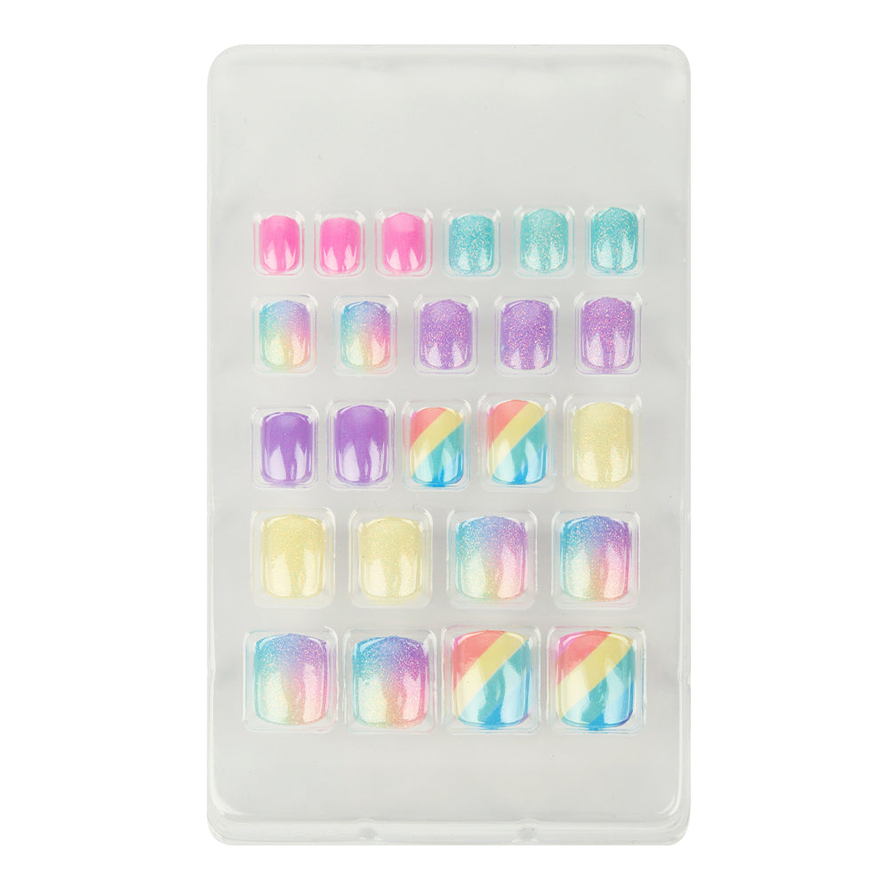 Uñas postizas decoradas para niñas - PASTEL PARTY
